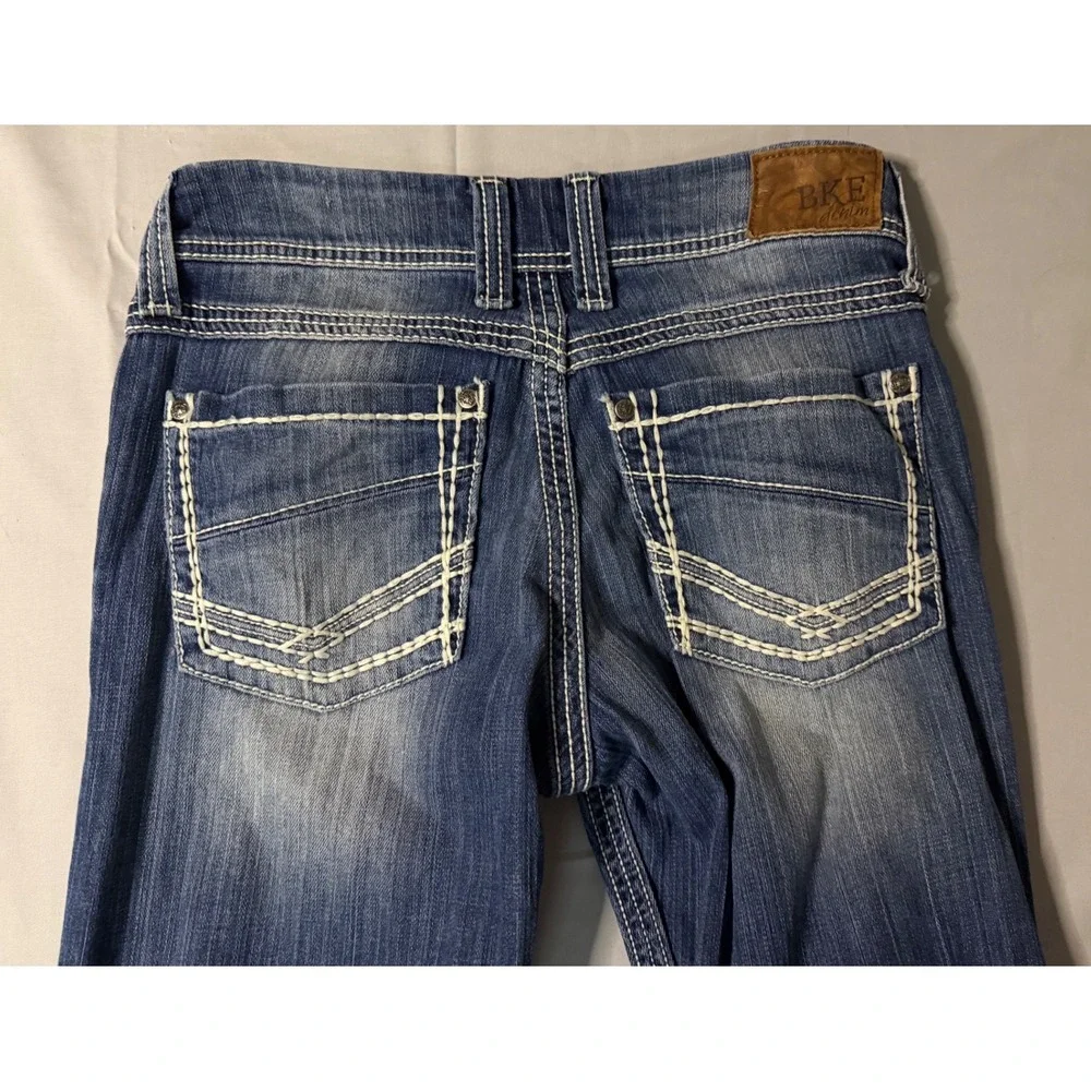 BKE Culture Pettera Jeans Womens 28 Blue Contrast Stitch BKC1009 Y2K